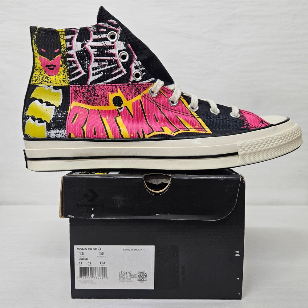 Converse Chuck 70 Hi Batman 80th Anniversary 167317C Black Pink Men's Size 13 - Picture 2 of 10